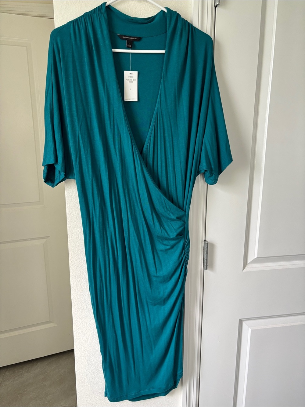 Banana Republic Teal Wrap Midi Dress